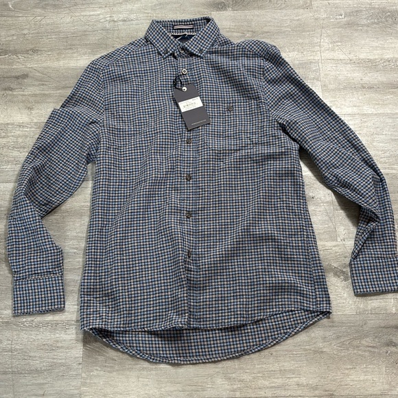 Report collection button down NWT Men’s small shirt collared plaid - Picture 1 of 7